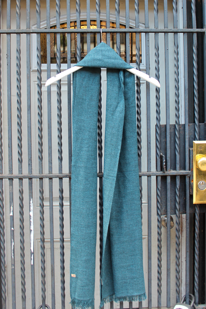 Merino Woven Scarf, Dragonfly Green