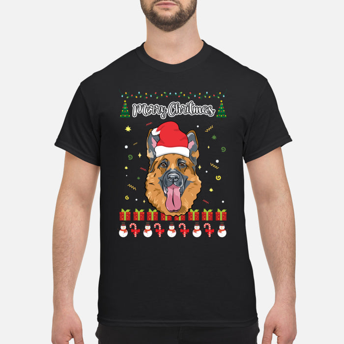 Merry Christmas German Shepherd - Men's T-Shirt