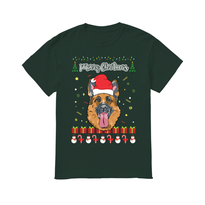 Merry Christmas German Shepherd - Men's T-Shirt