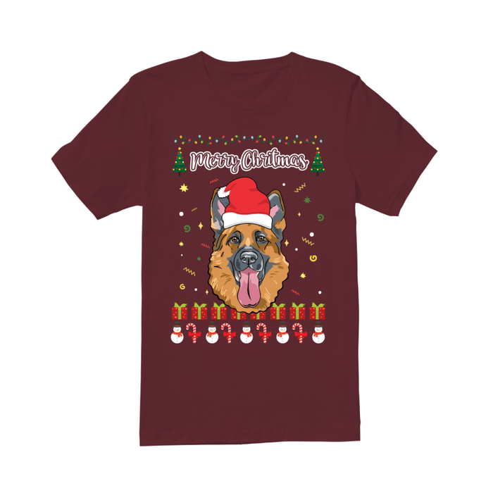 Merry Christmas German Shepherd - Premium Men's T-shirt