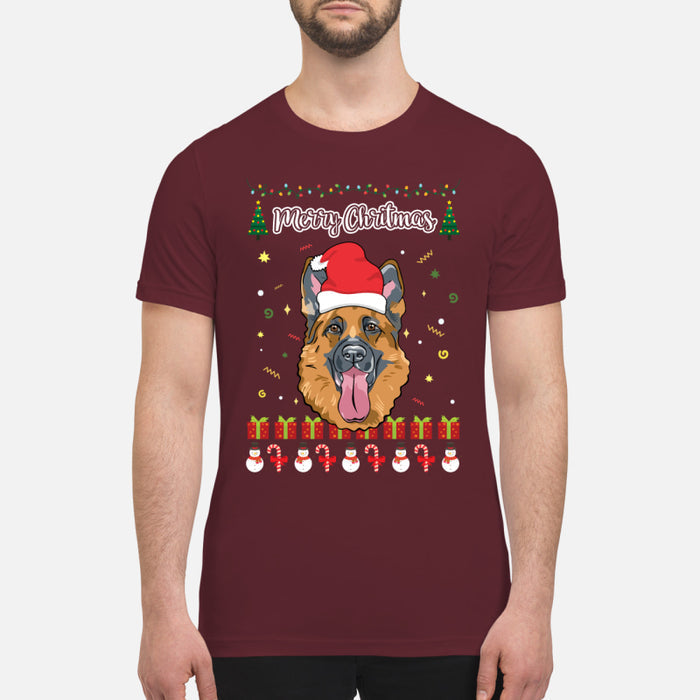 Merry Christmas German Shepherd - Premium Men's T-shirt