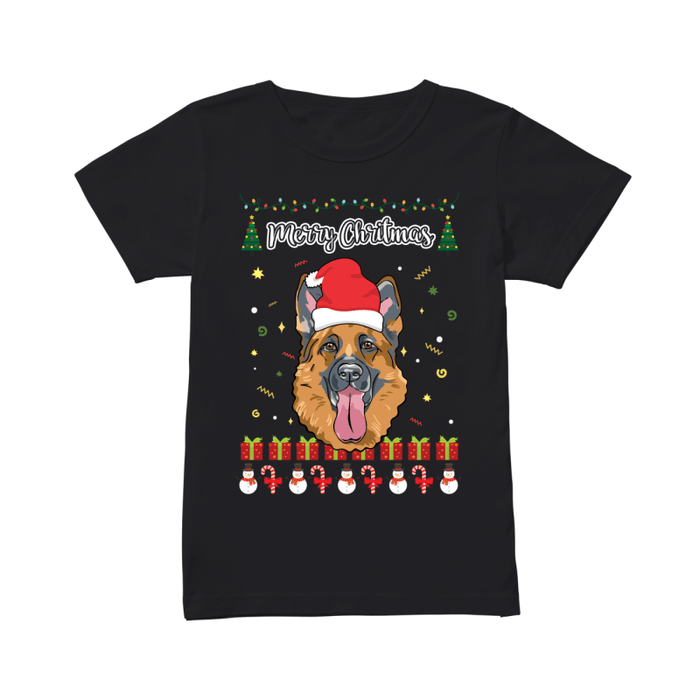 Merry Christmas German Shepherd - Women's T-shirt