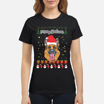 Merry Christmas German Shepherd - Women's T-shirt