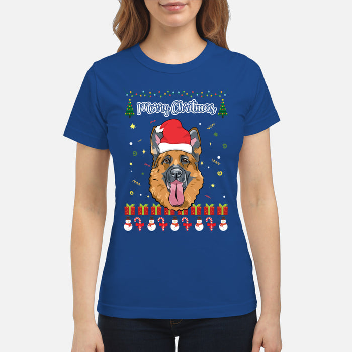 Merry Christmas German Shepherd - Women's T-shirt