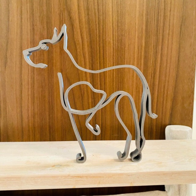 Metal Rottweiler Statue