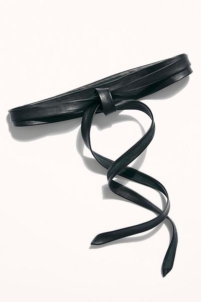Midi Wrap Belt in Black