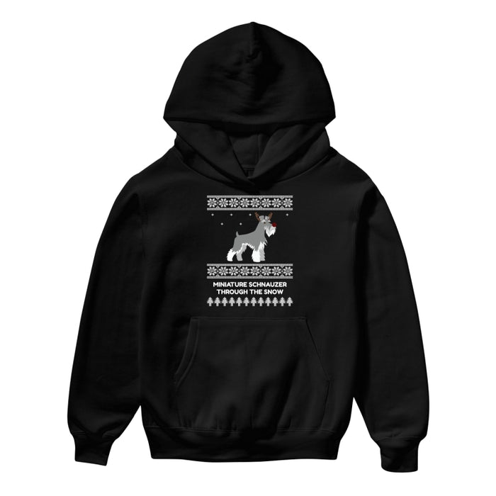 Miniature Schnauzer Through The Snow - Kids Hoodie