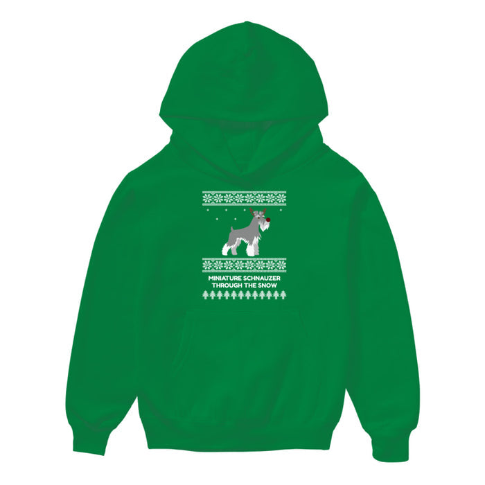 Miniature Schnauzer Through The Snow - Kids Hoodie
