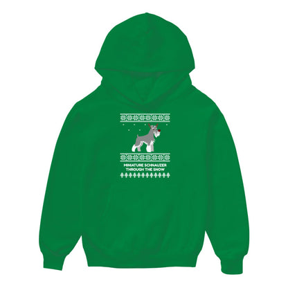 Miniature Schnauzer Through The Snow - Kids Hoodie