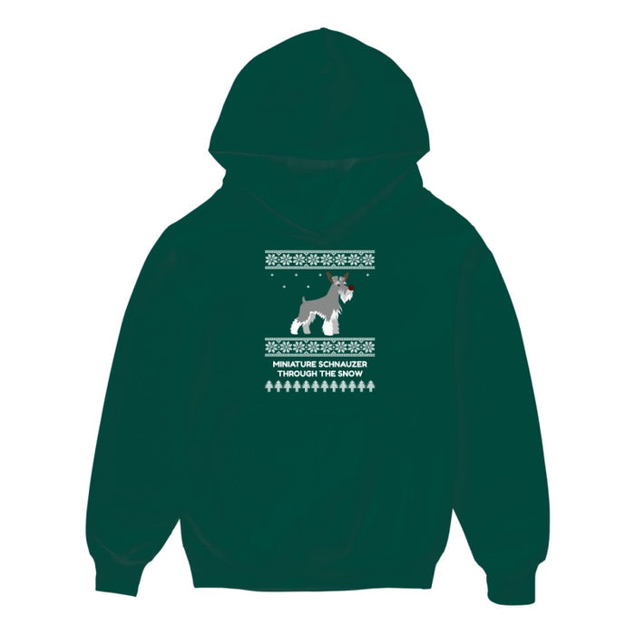 Miniature Schnauzer Through The Snow - Kids Hoodie