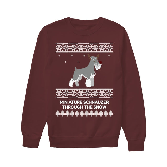 Miniature Schnauzer Through The Snow - Unisex Sweatshirt