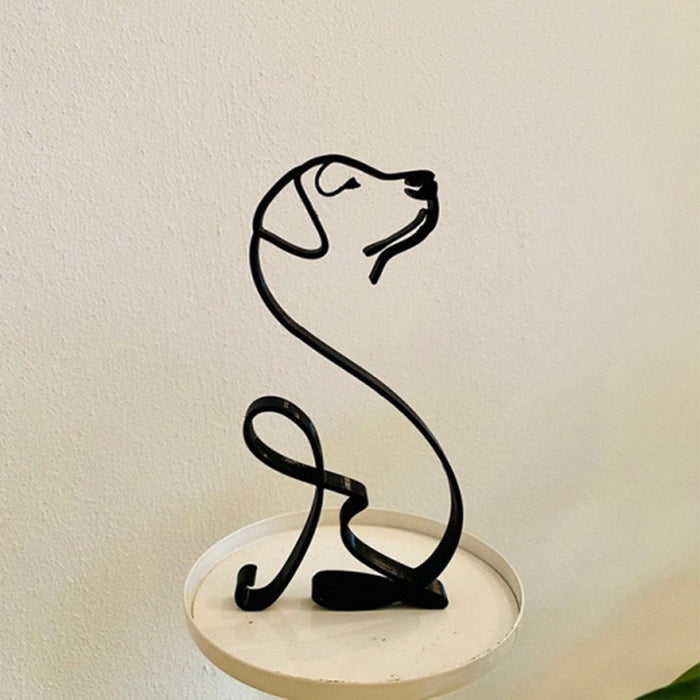 Minimalist Iron Dog Sculpture