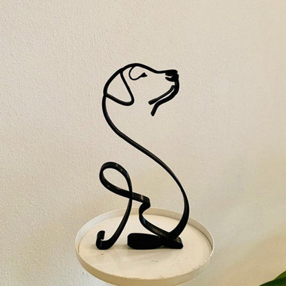 Minimalist Iron Dog Sculpture