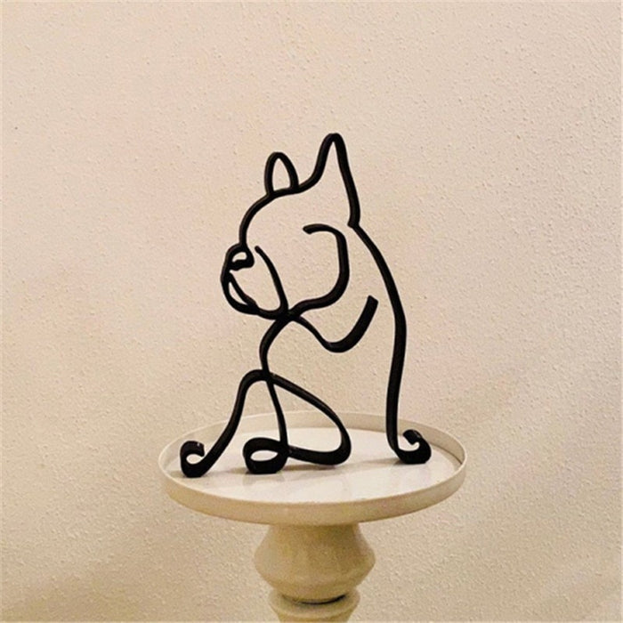 Minimalist Iron Dog Sculpture