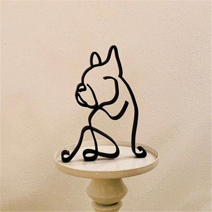 Minimalist Iron Dog Sculpture
