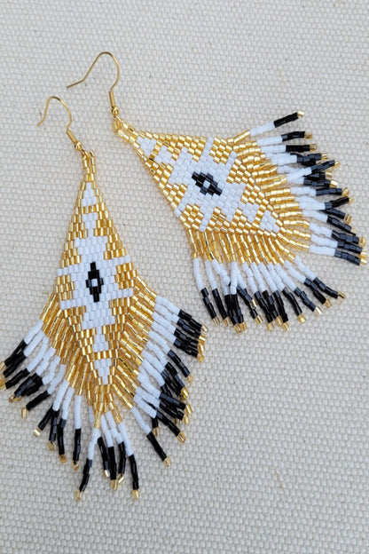 Miyuki Beaded Fringe Earrings - Day