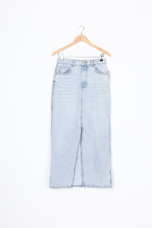 MNG Womens Blue Maxi Skirt Size S