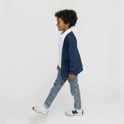 100% Organic Cotton Kids Cardigan - Mod Cardi - Navy - Babies Toddlers and Kids - mini mioche