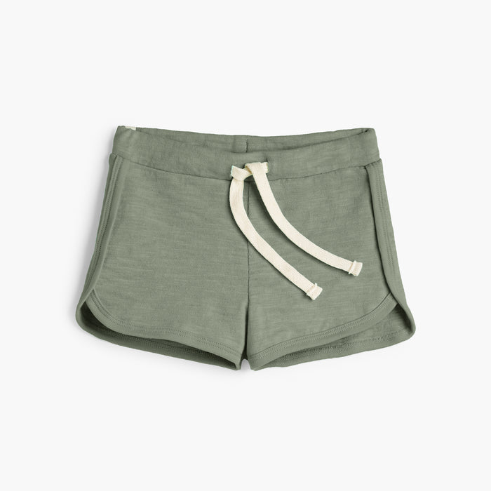 Mod Play Short - 100% GOTS-Certified Organic Cotton Shorts - Thyme - Made in Canada - Toddler and Kids and Teens - mini mioche