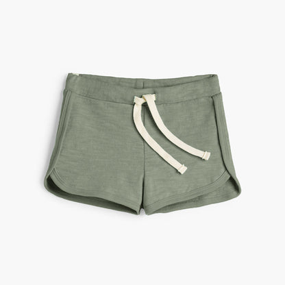 Mod Play Short - 100% GOTS-Certified Organic Cotton Shorts - Thyme - Made in Canada - Toddler and Kids and Teens - mini mioche