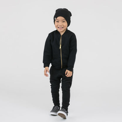 Mod Tie Joggers - Sweatpants - Black - 1/2 years - mini mioche