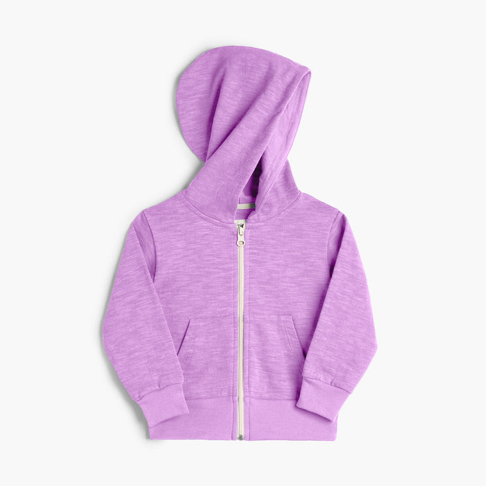 Mod Zip Hoodie - 100% GOTS-Certified Organic Cotton Shorts - Lilac - Made in Canada - Toddler and Kids and Teens - mini mioche