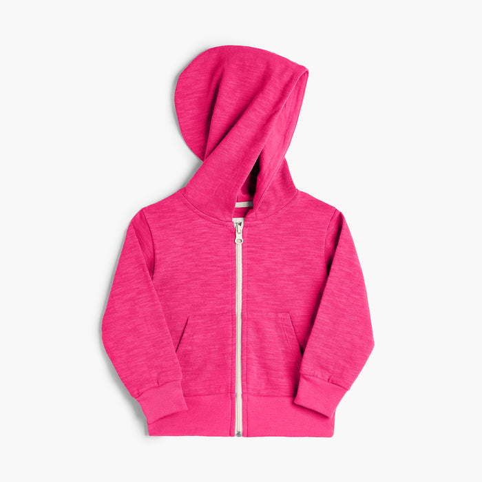 Mod Zip Hoodie - 100% GOTS-Certified Organic Cotton Shorts - Freesia - Made in Canada - Toddler and Kids and Teens - mini mioche