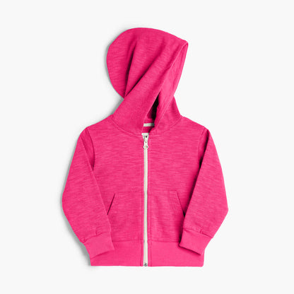 Mod Zip Hoodie - 100% GOTS-Certified Organic Cotton Shorts - Freesia - Made in Canada - Toddler and Kids and Teens - mini mioche