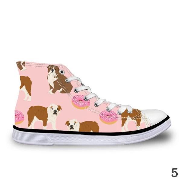 Molly English Bulldog Canvas Sneakers