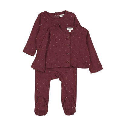 Multi-Rhinstone Footie W/ Cardigan
