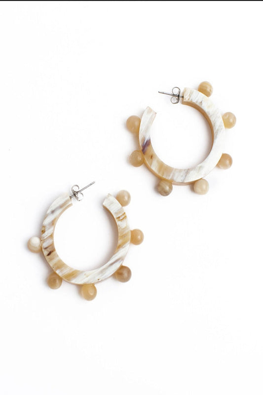 Natural Bead Hoops