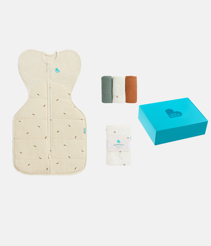 Newborn Gift Bundle | Swaddle Up, Towel, Wash Cloth | Oatmeal with Box