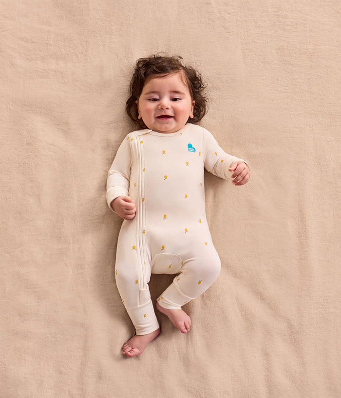 Newborn Starter Gift Bundle | Swaddle | Romper | Sleep Machine | 1.0 TOG | Olive | Cream Lemons