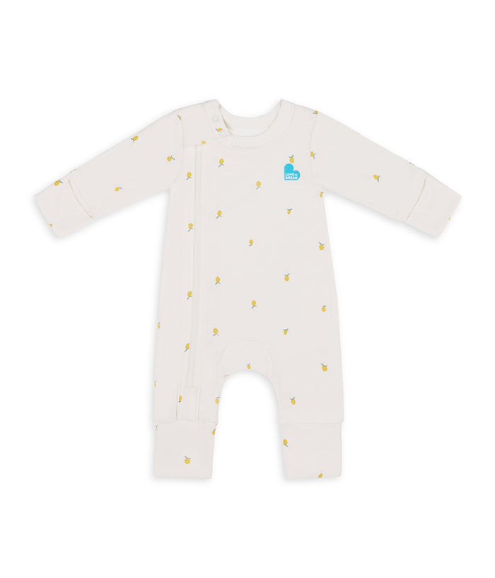 Newborn Starter Gift Bundle | Swaddle | Romper | Sleep Machine | 1.0 TOG | Olive | Cream Lemons