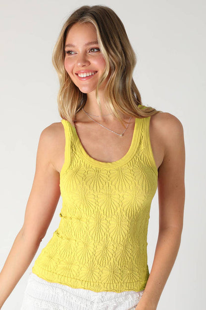 NS8458 - Reversible Lace Textured Tank Top: 2251 Crown Blue