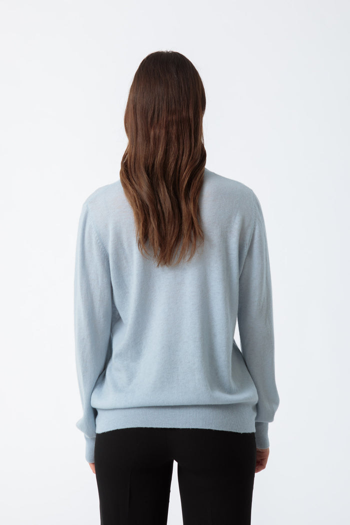 O-Neck Sweater in Mist Blue