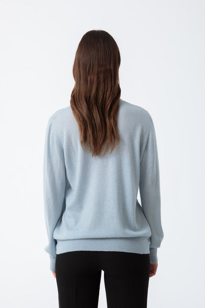 O-Neck Sweater in Mist Blue