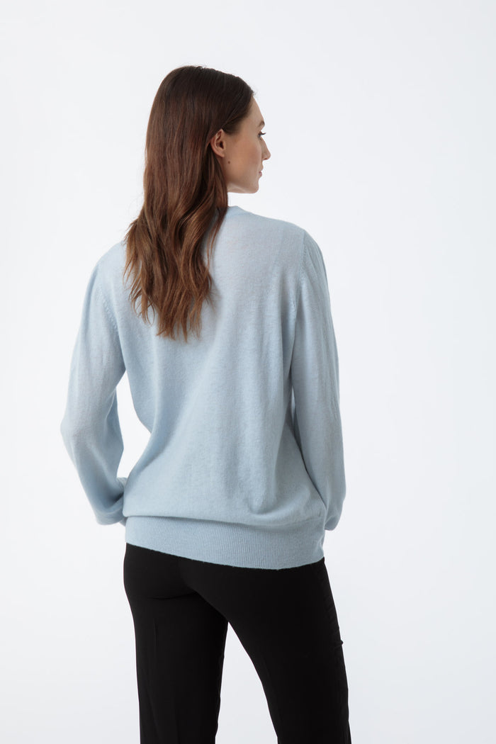 O-Neck Sweater in Mist Blue
