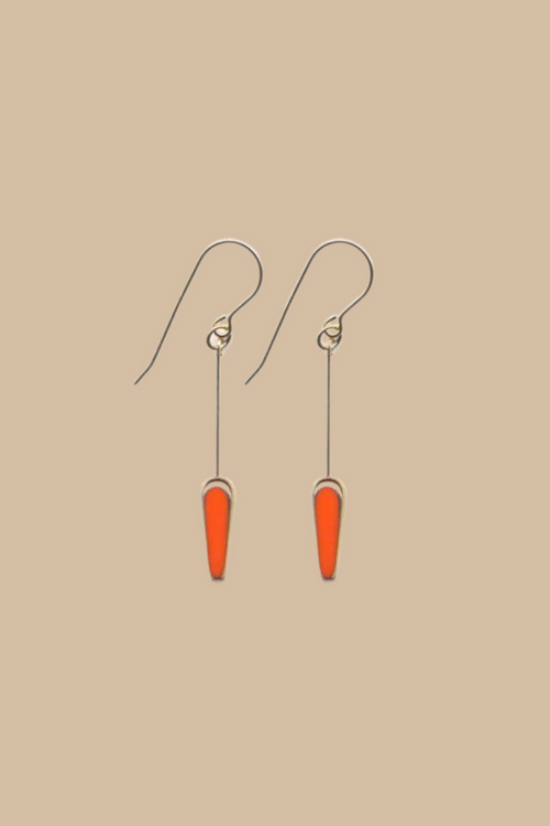 Orange Arrow Drop Earring
