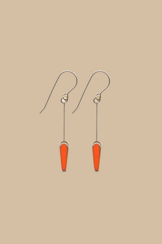 Orange Arrow Drop Earring