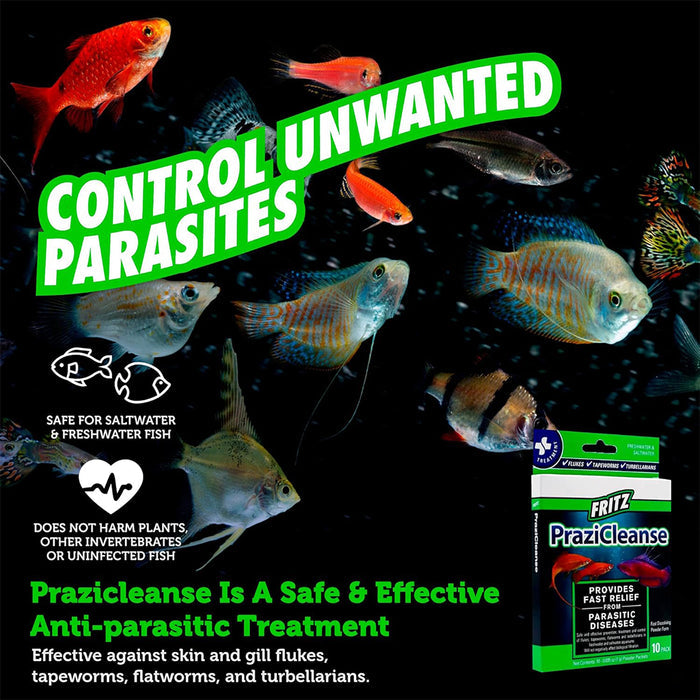 Controls unwanted parasites. Safe and effective anti parasitic treatment.