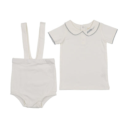 Petite Collar Top W/ Suspender Diaper Cover