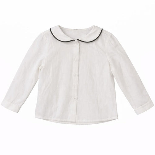 Pin Striped Peter Pan Collar Shirt - Girls