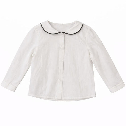Pin Striped Peter Pan Collar Shirt - Girls
