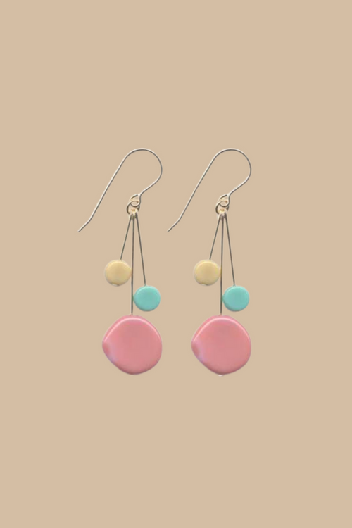 Pink Lily Cluster Earrings