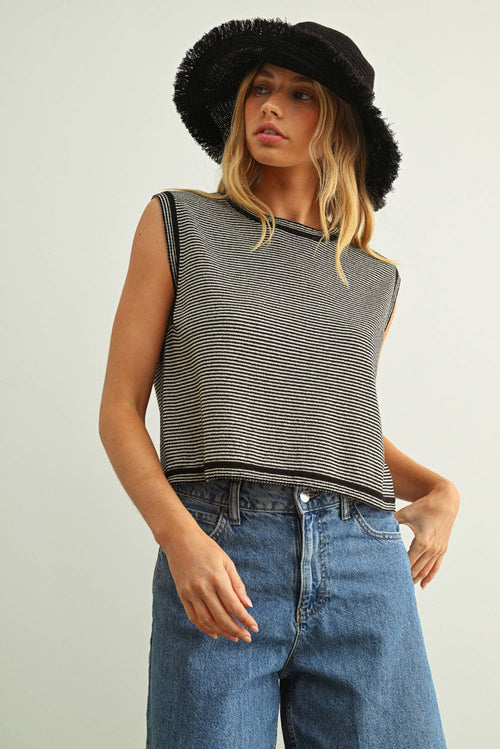 Pinstripe knit Tank