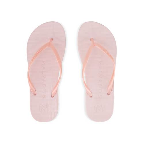 Playa Dolly beach flip flop waterproof sandal with toe pillow, arch support and toe post anchor in pink.