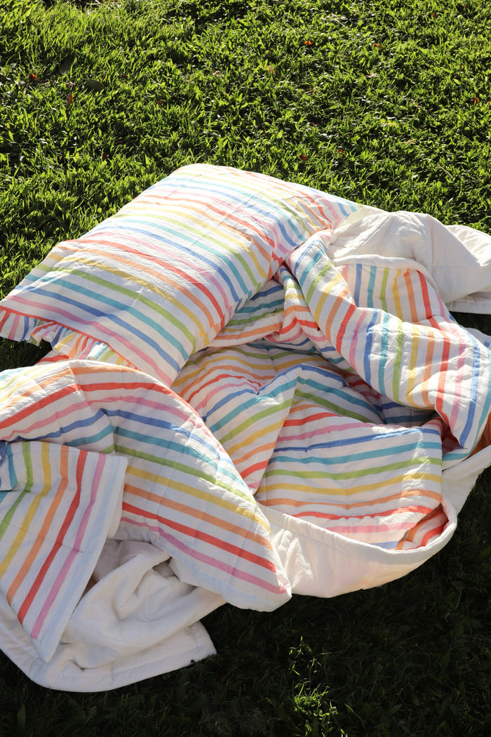 Playground Stripe Reversible Quilt