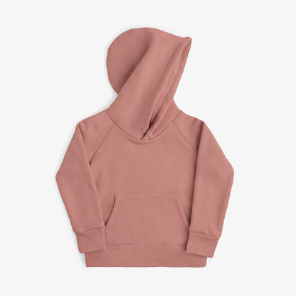 Plush Kanga Hoodie - 100% GOTS Certified Organic Cotton Fleece Hoodies - Clay - Toddlers Kids Tweens and Teens - Made in Canada - mini mioche