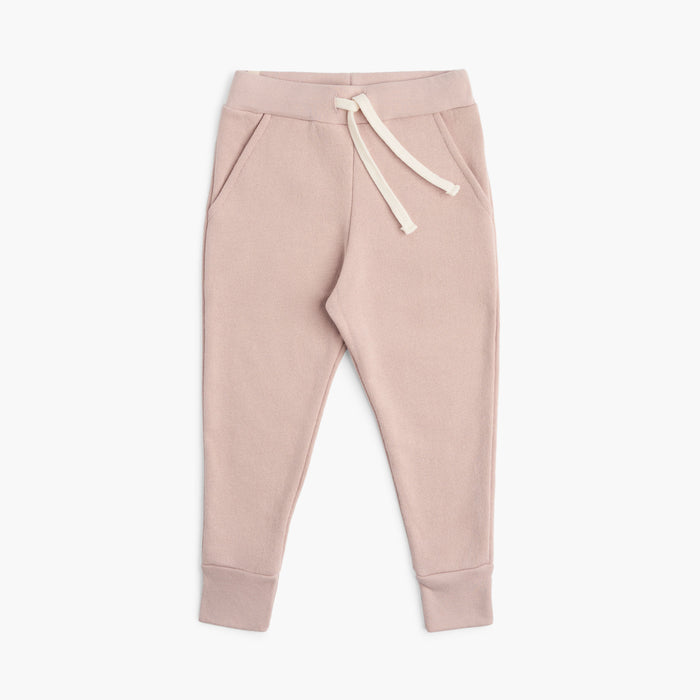 Plush Skinny Sweats - 100% GOTS-Certified Organic Cotton Fleece Sweatpants - Blossom - Toddler Kids Tweens and Teens - Made in Canada - mini mioche